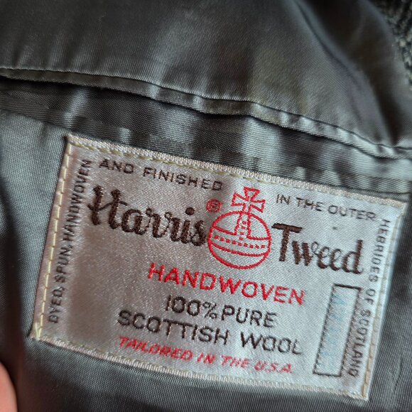 HARRIS TWEED VINTAGE ( LG ) Handwoven 100% Scottish Wool 2 Button Coat - Picture 6 of 7